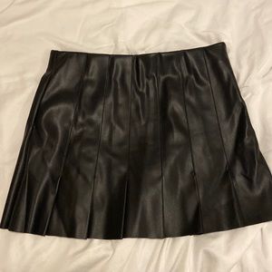 Zara leather pleated skirt